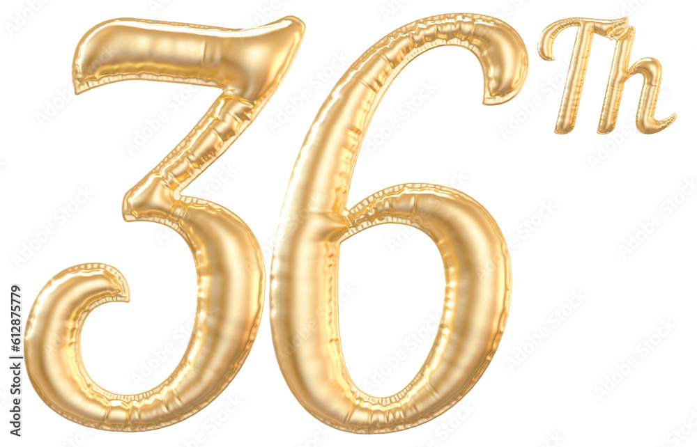 36th anniversary number Gold 36th anniversary number Gold