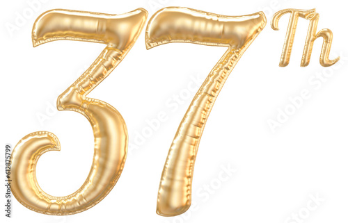 37th anniversary number Gold