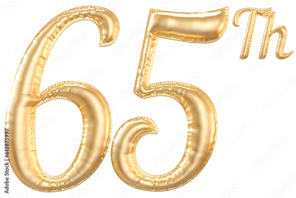 65th anniversary number Gold 65th anniversary number Gold