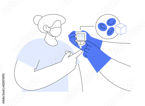 Blood sugar diagnosis abstract concept vector illustration.