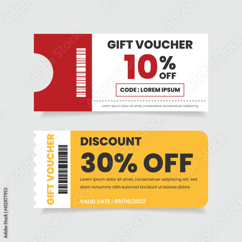 Gift voucher and discount coupon template