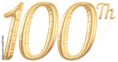 100th anniversary number Gold