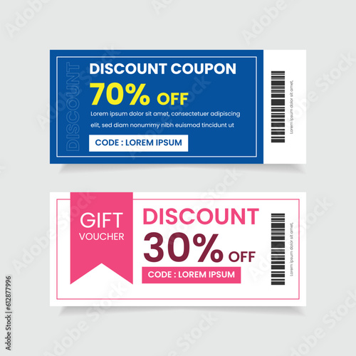 Seventy and thirty percent discount coupon template