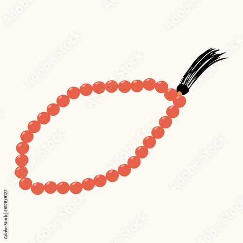 Misbaha, vector illustration in cartoon style.