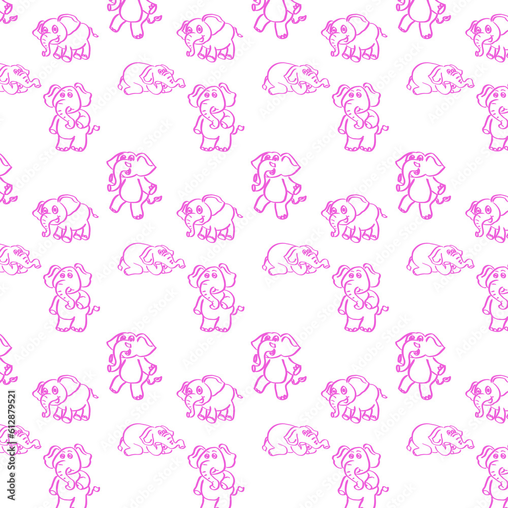 Background with elephants for design.