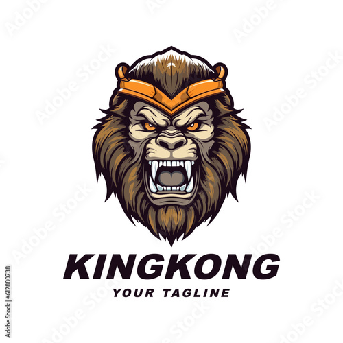 Modern professional angry gorilla head logo