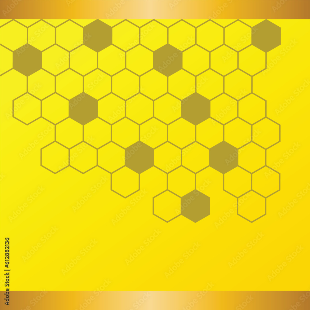 Vector illustration of yellow hexagonal honey comb textured surface background Vector illustration of yellow hexagonal honey comb textured surface background