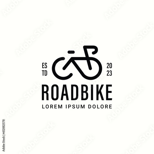 Vector road bike logo template design