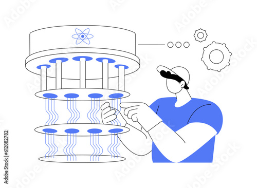 Building quantum computers abstract concept vector illustration.