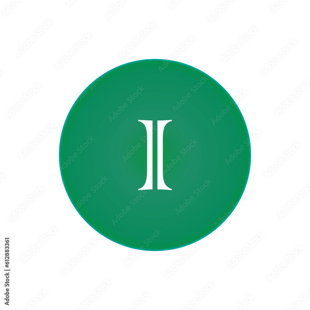 I letter logo design in green background. I letter logo design in green background.