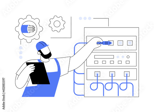Fibre-optic communication systems abstract concept vector illustration.