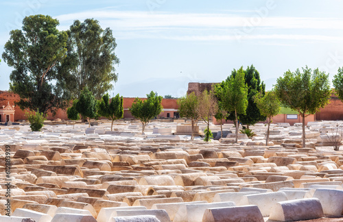 Jewish cemetery in ancient old medina, Marrakech, Morocco, Africa