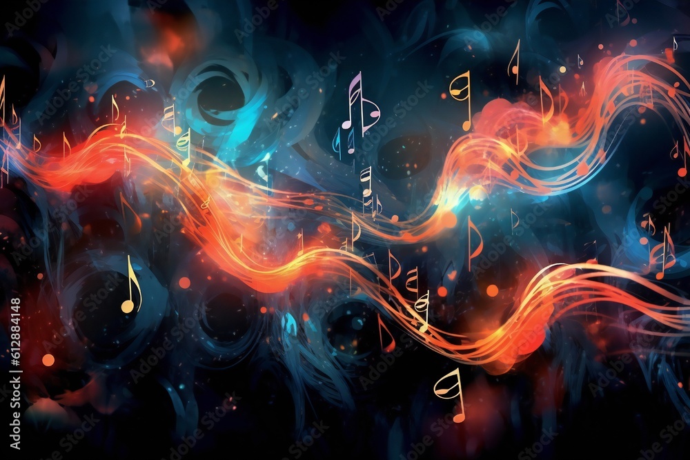 Fototapeta premium Abstract musical texture art background Generative AI