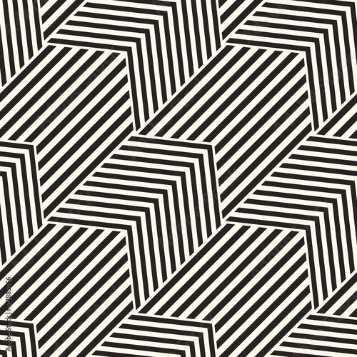 Monochrome Optical Illusion Zigzag Pattern