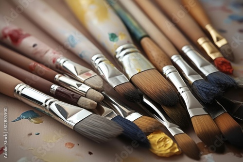 Brushes and paint