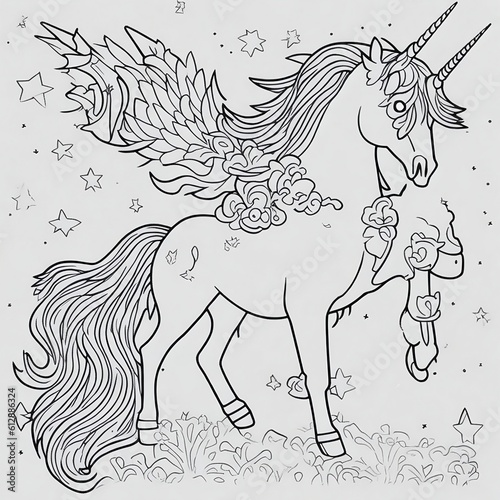 Magical Unicorn Coloring Page Sparks Kids  Creativity with Colors