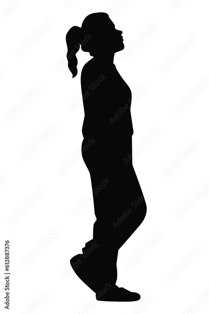 Woman silhouette vector on white background ,people in black and white, illustration for creative content. Woman silhouette vector on white background ,people in black and white, illustration for creative content.