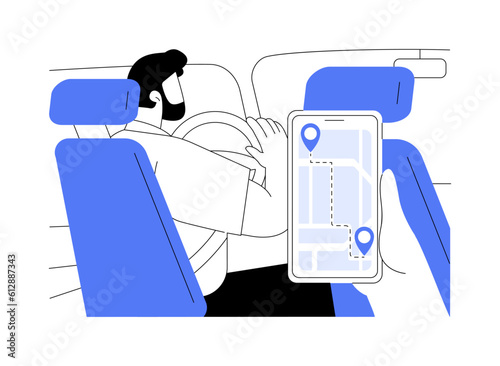 Follow the route abstract concept vector illustration.