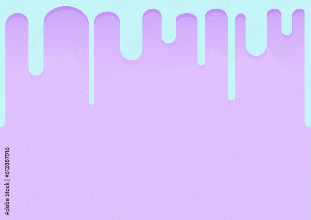 Blue drips in a seamless border on a purple background