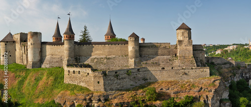 Panorama castle in the historic part of Kamianets-Podilskyi, Ukraine.