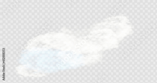 A transparent special effect is highlighted by fog or smoke. White cloud vector, snow storm. Shine through the snowy haze. cloud, smog.