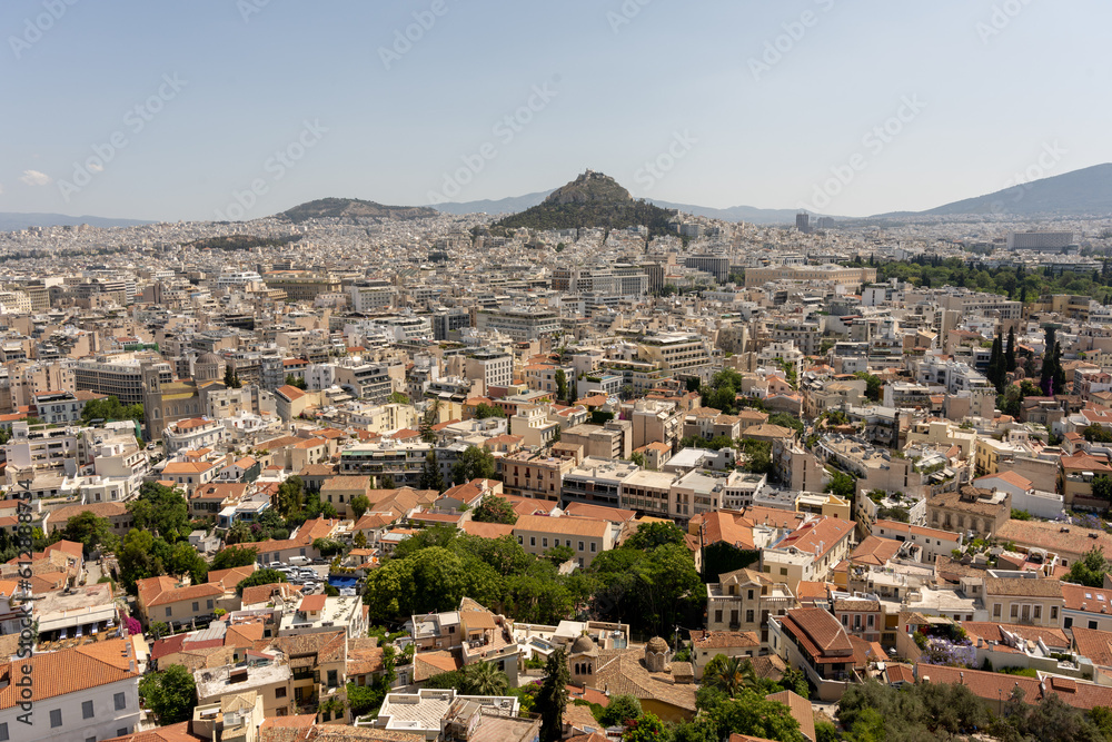 panoramic view of Athens from above
