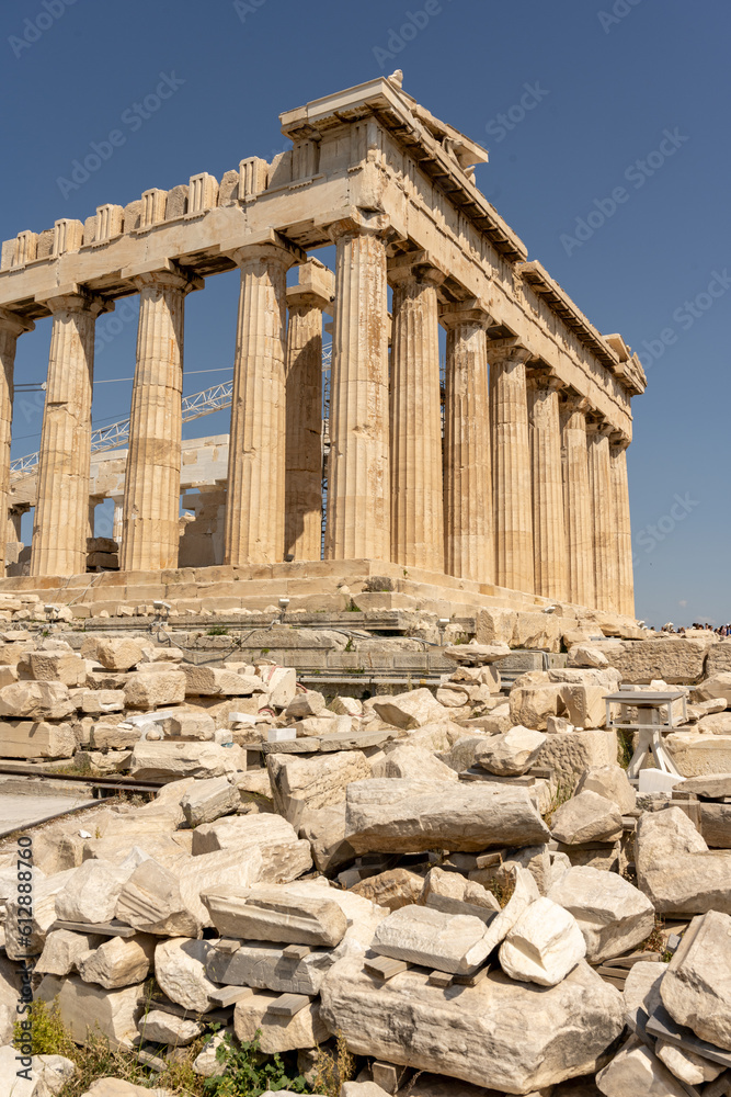 the Parthenon is a Greek temple that stands on the acropolis of Athens, dedicated to the goddess Athena, protector of the city.