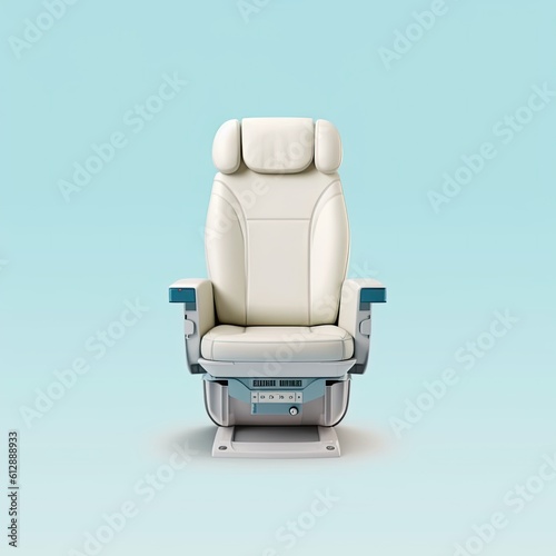 Modern airplane passenger seat on isolated background generative ai