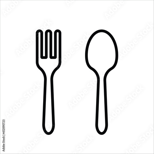 fork spoon and plate icon simple design art eps 10