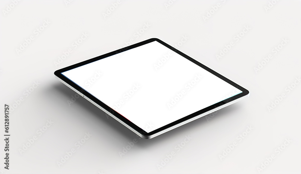 Mockup image of a digital tablet with a blank white screen, Ai generative
Mockup image of a digital tablet with a blank white screen, Ai generative