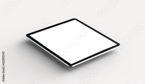 Mockup image of a digital tablet with a blank transparent screen, business concept, Ai generative 