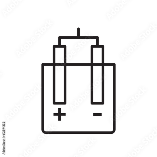 Electrolysis icon vector. Chemistry electrolysis line icon photo