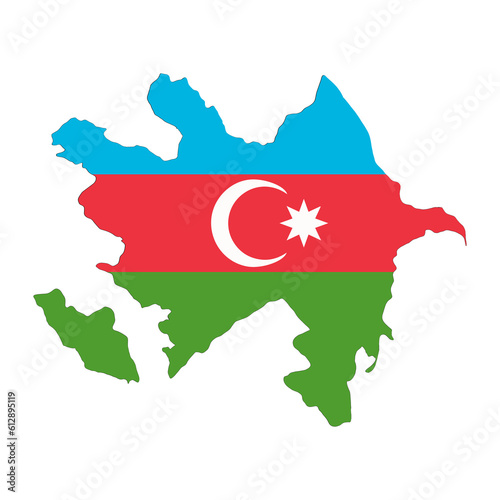 Azerbaijan Flag Map (PNG)