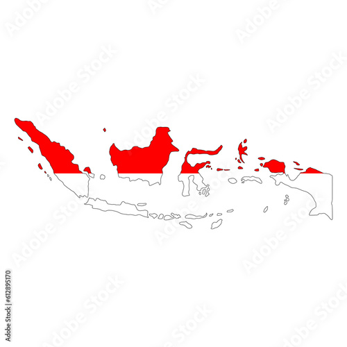 Indonesia Flag Map (PNG)
