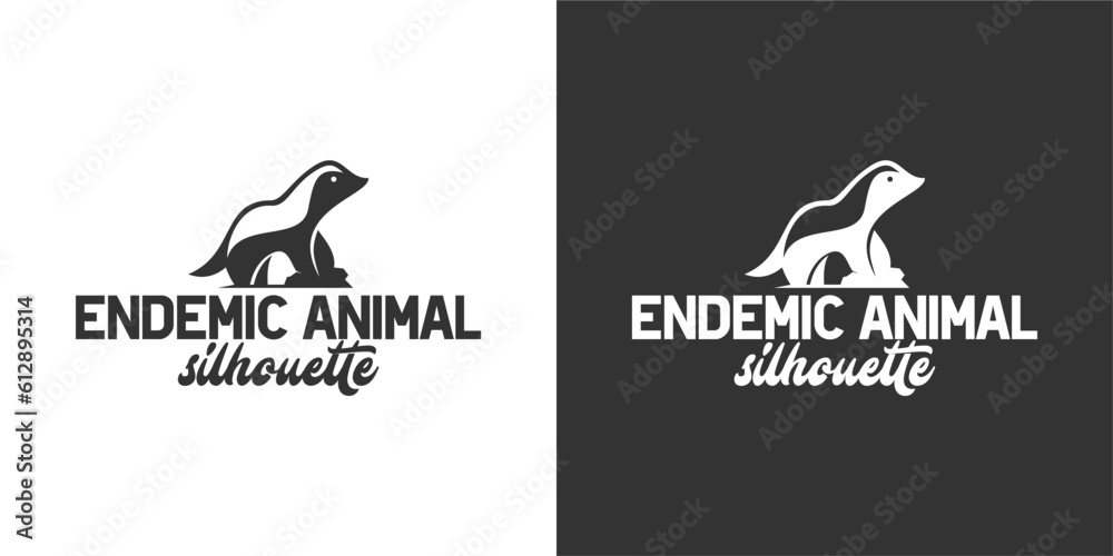 Fototapeta premium template logo design vector endemic animal silhouette