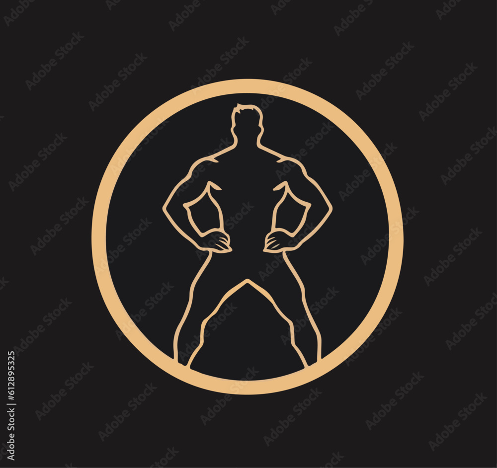 round icon of athlete silhouette. vector illustration round icon of athlete silhouette. vector illustration