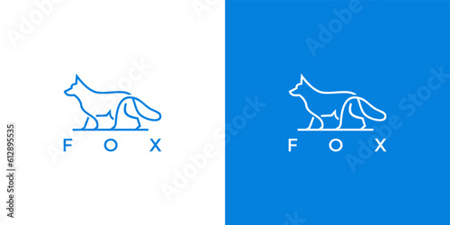 template logo design vector fox line