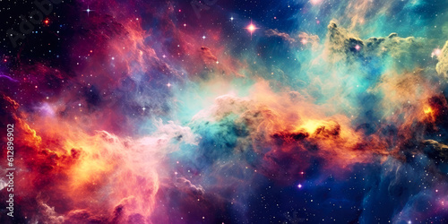 Cosmic night sky  stars upon glimmering stars  nebula  stars  colorful  glowing  magical  vibrant