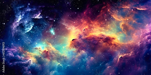 Cosmic night sky  stars upon glimmering stars  nebula  stars  colorful  glowing  magical  vibrant