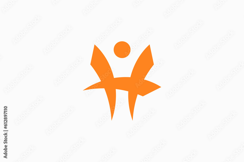 H Human logo vector premium template H Human logo vector premium template
