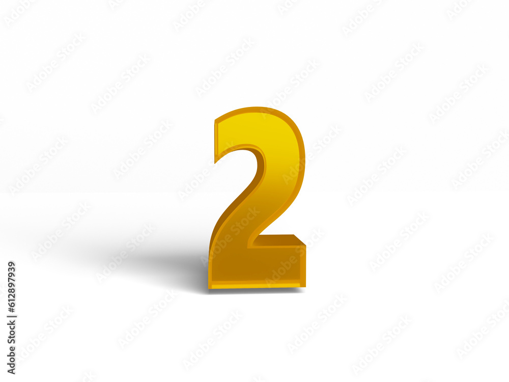PSD 3d rendered number 2 isolated PSD 3d rendered number 2 isolated