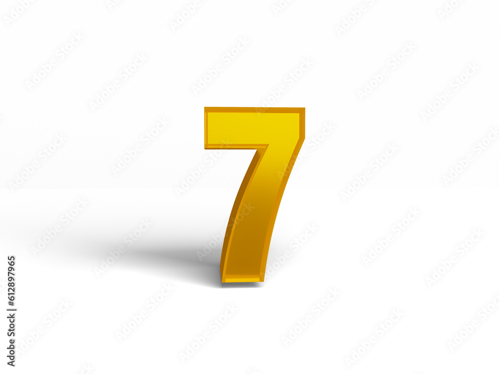 PSD 3d rendered number 7 isolated PSD 3d rendered number 7 isolated