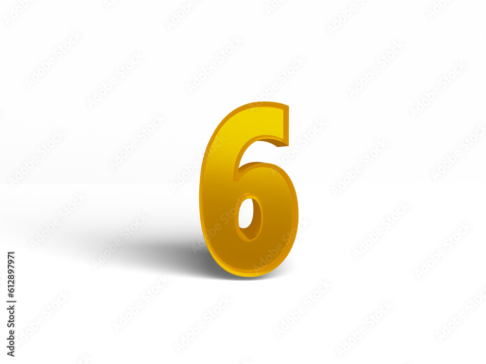 PSD 3d rendered number 6 isolated PSD 3d rendered number 6 isolated