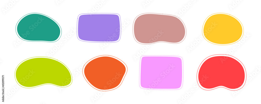 Set of speech bubbles in different colors and shapes. Collection of colorful speech balloon, chat bubble or dialog boxes. talk and dialogue design elements isolated. Vector illustration Set of speech bubbles in different colors and shapes. Collection of colorful speech balloon, chat bubble or dialog boxes. talk and dialogue design elements isolated. Vector illustration