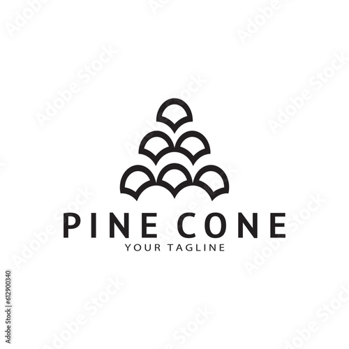 abstract simple pinecone logo design,for business,badge,emblem,pine plantation,pine wood industry,yoga,spa,vector