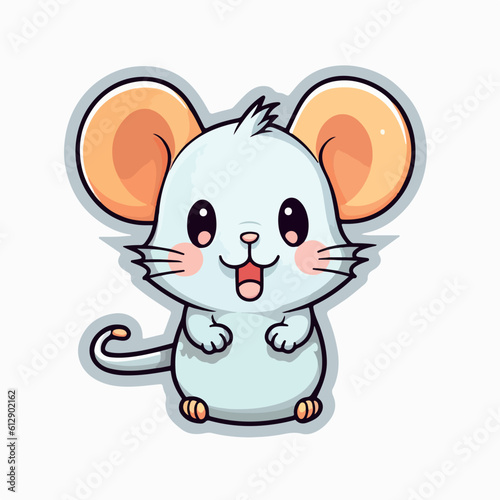 Cartoon mouse. Isolated on white background. Vector illustration for pet  animal  wildlife concept 