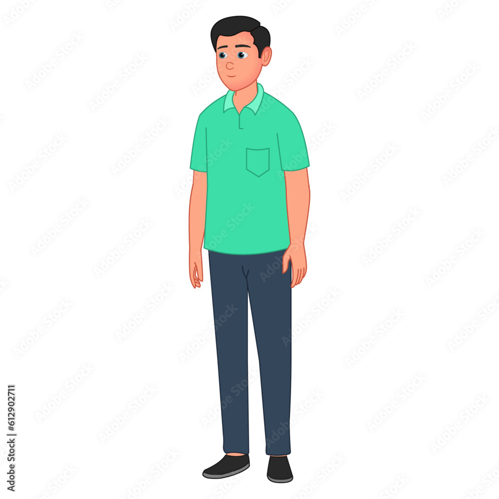 Indian young character, young character, standing pose, young father, cartoon character Indian young character, young character, standing pose, young father, cartoon character