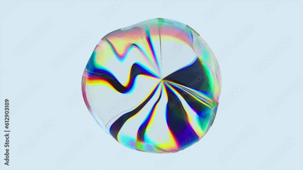 Abstract animation of a transparent sphere in the process of transformation. Light refraction. Prism effect. Dispersion Abstract animation of a transparent sphere in the process of transformation. Light refraction. Prism effect. Dispersion