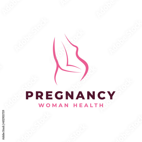 Pregnancy Pregnant Woman Maternal Logo Design Concept Vector Illustration Symbol Icon