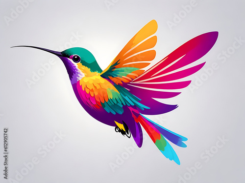 Broad Billed Hummingbird. Using creative  backgrounds the colorful bird becomes more interesting and blends with the colors. These birds are native.